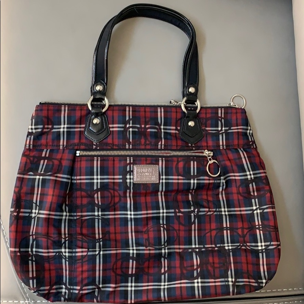 COACH Poppy Metallic Bag- Tartan Plaid-NWOT